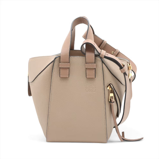 Loewe Hammock Leather Two-Way Handbag Beige