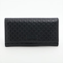 Load image into Gallery viewer, Gucci Micro Guccissima Leather Long Wallet Black