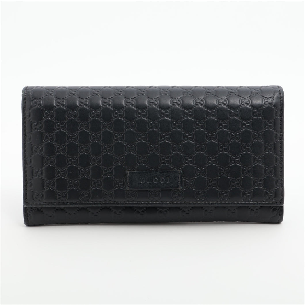 Gucci Micro Guccissima Leather Long Wallet Black