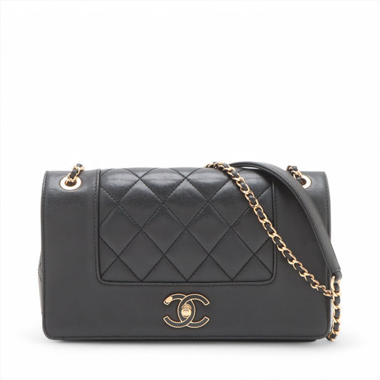 Chanel Mademoiselle CC Logo Matelasse Double Chain Shoulder Bag Black * PREORDER *