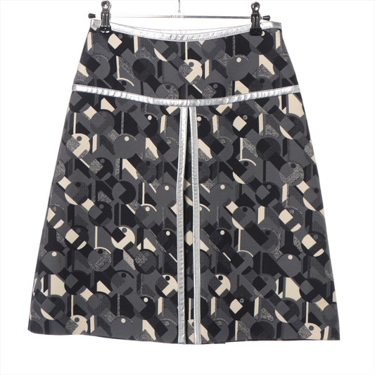 Prada Mosaic Printed Skirt  Black x Gray