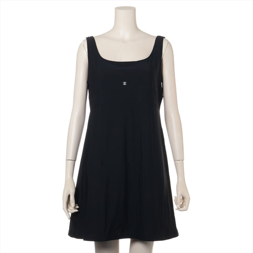 Chanel Vintage CC Logo Nylon Sleeveless Dress Black