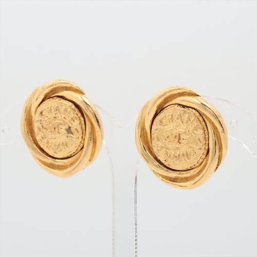 Chanel CC Logo Round Twist Clip-on Earring