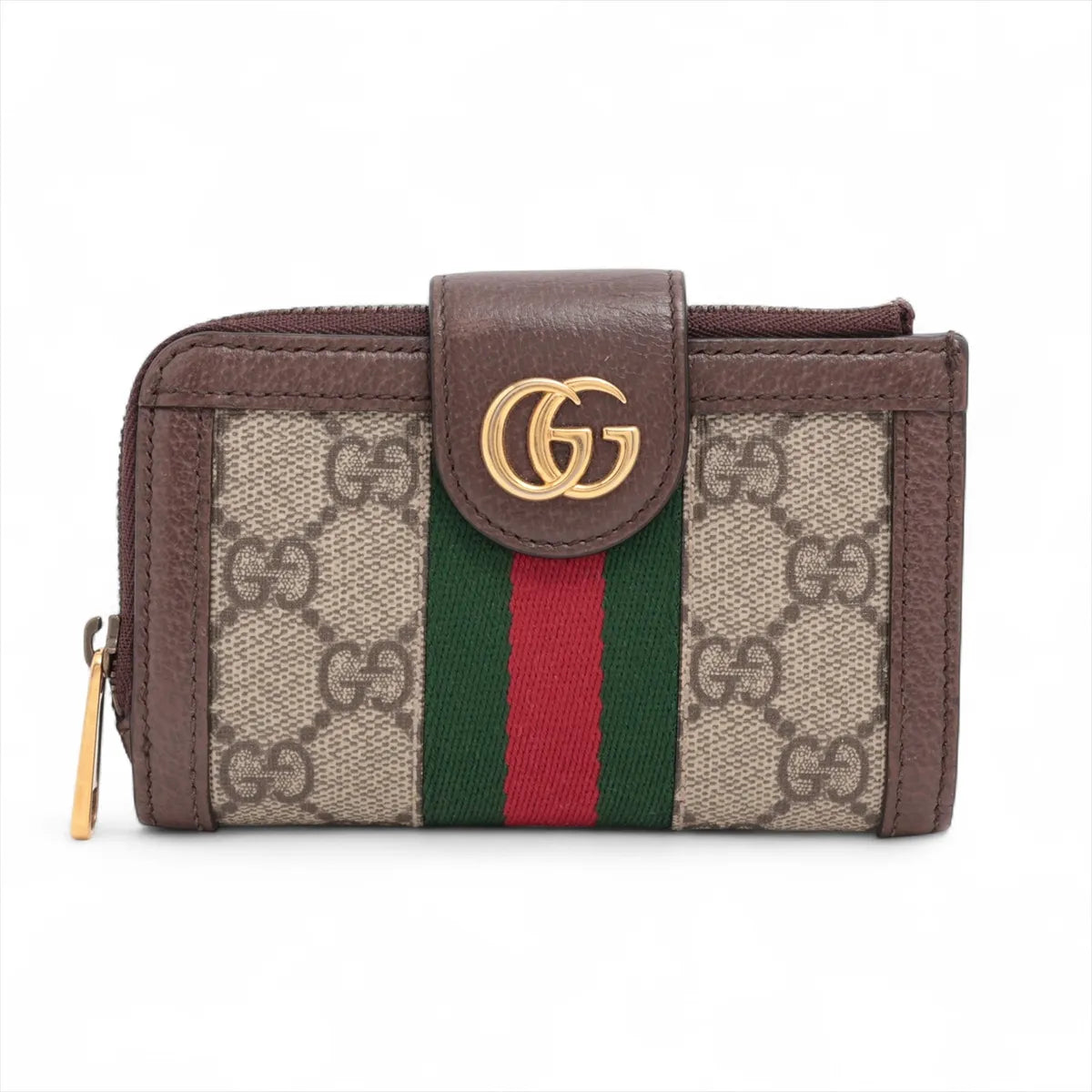 Gucci GG Supreme Ophidia Compact Wallet Brown