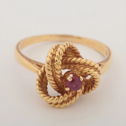 Tiffany & Co. Twist Knot Ruby Ring Yellow Gold