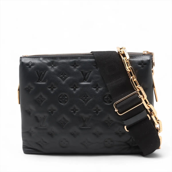 Louis Vuitton Monogram Embossed Coussin PM Black