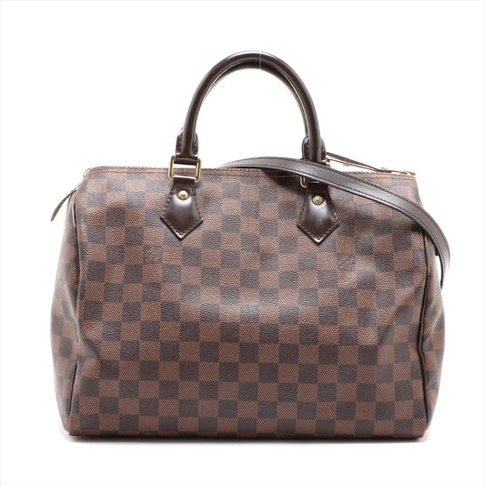 Louis Vuitton Damier Ebene Speedy 30 Bandoliere