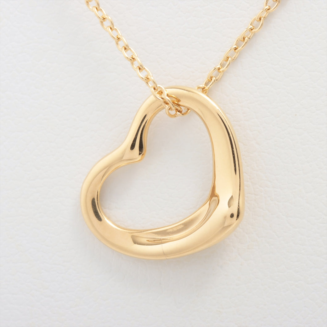 Tiffany & Co. Open Heart Pendant Necklace Gold