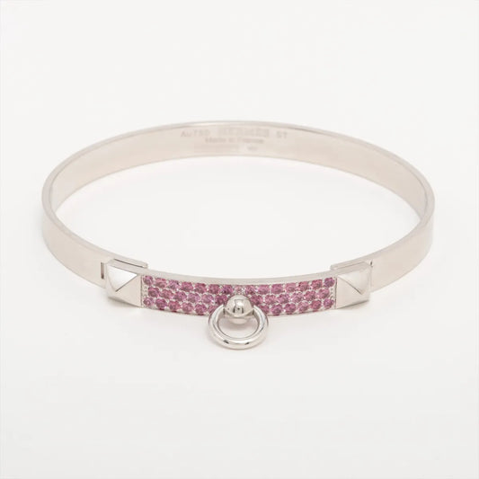 Hermès Collier de Chien Pink Sapphire Bracelet White Gold