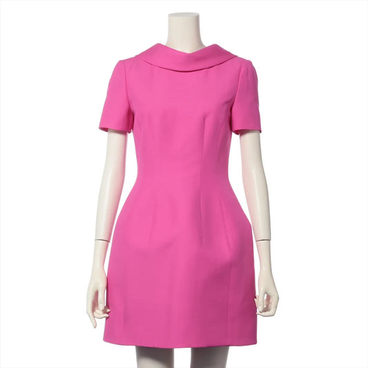 Valentino Wool Silk Mini Dress Pink
