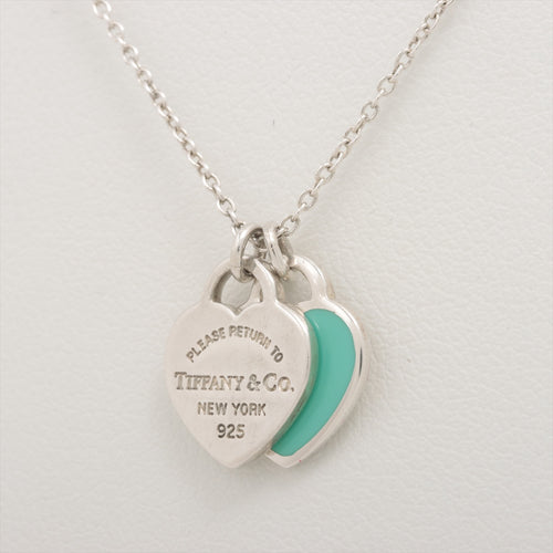 Tiffany & Co. Return To Tiffany Mini Double Heart Tag Necklace Blue