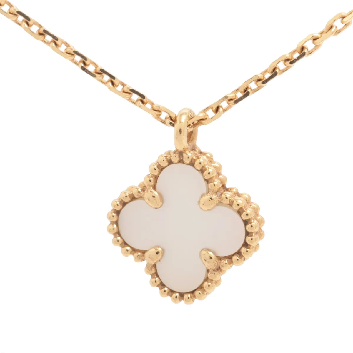 Van Cleef & Arpels Sweet Alhambra Shell Necklace White