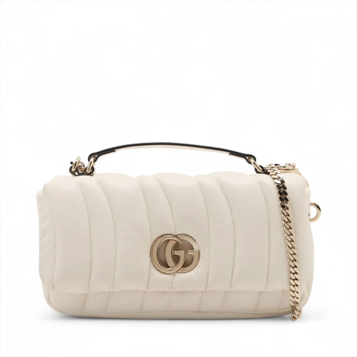 Gucci GG Milano Leather Two-Way Shoulder Bag White