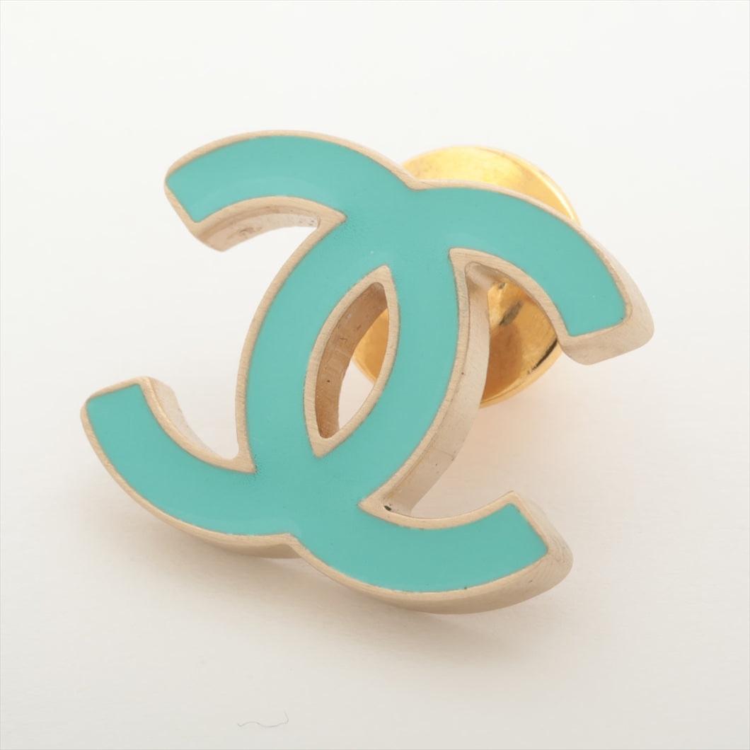 Chanel CC Logo Enamel Brooch Tiffany Blue