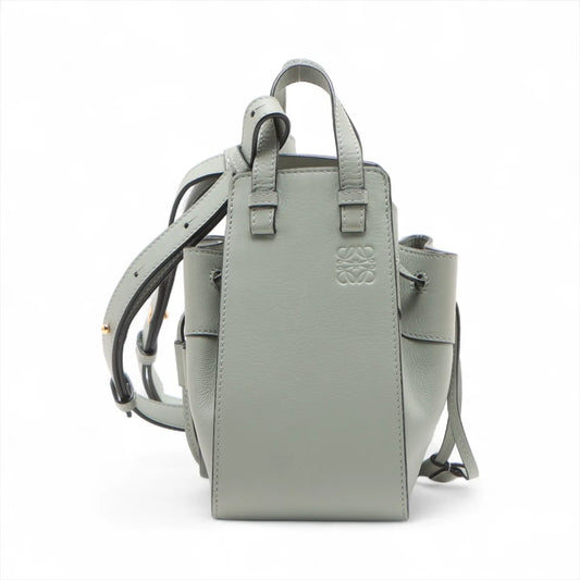 Loewe Hammock Drawstring Mini Leather Shoulder Bag Green