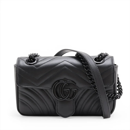 Gucci GG Marmont Leather Chain Shoulder Bag Black — product photo 1