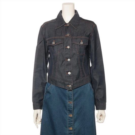 Gucci Cotton Denim Jacket Navy Blue