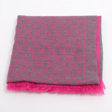 Load image into Gallery viewer, Best Gucci GG Wool Scarf Fushcia Pink x Gray
