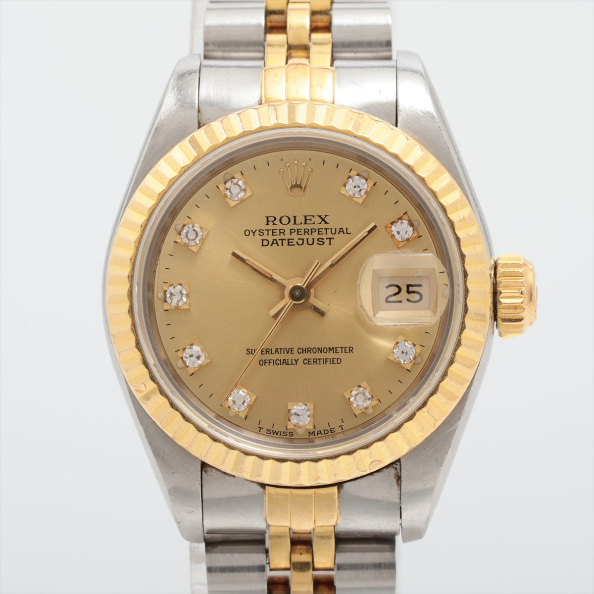 Rolex Oyster Perpetual Datejust Champagne Dial Jubilee Bracelet Watch 69173G