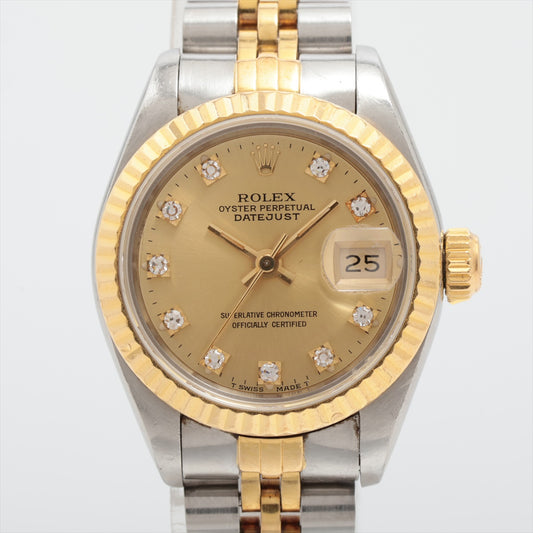 Rolex Oyster Perpetual Datejust Champagne Dial Jubilee Bracelet Watch 69173G