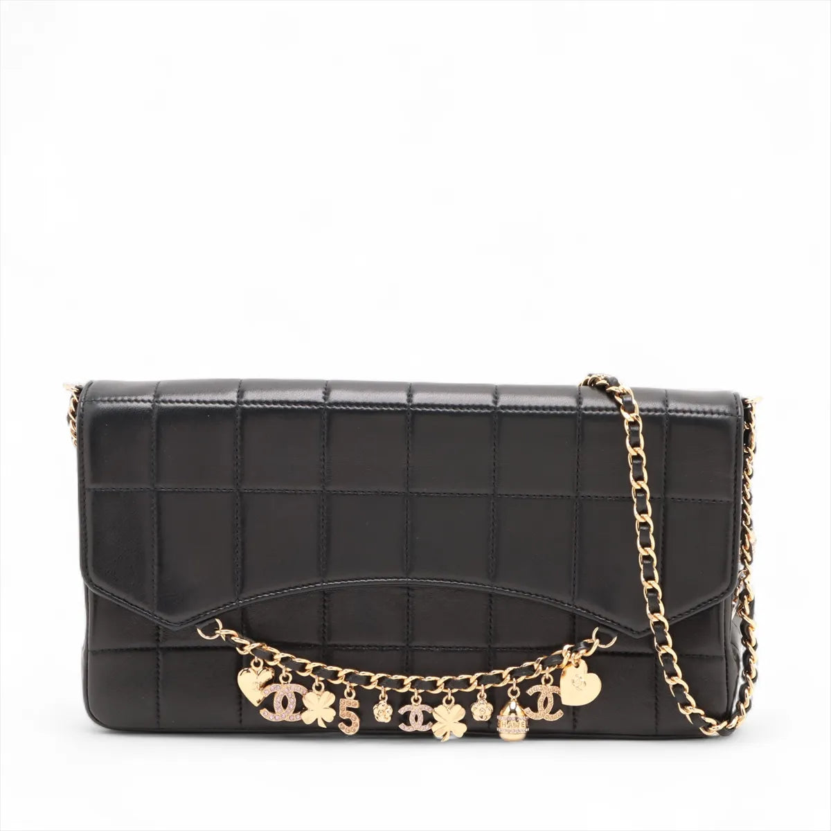 Chanel Chocolate Bar Lambskin Charm Chain Shoulder Bag Black *PREORDER*