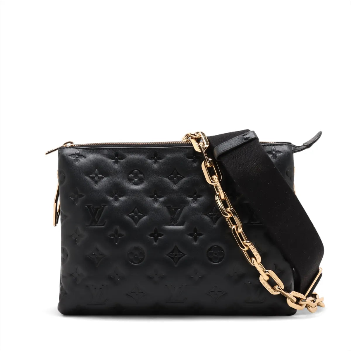 Louis Vuitton Monogram Embossed Coussin PM Black