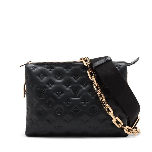 Louis Vuitton Monogram Embossed Coussin PM Black
