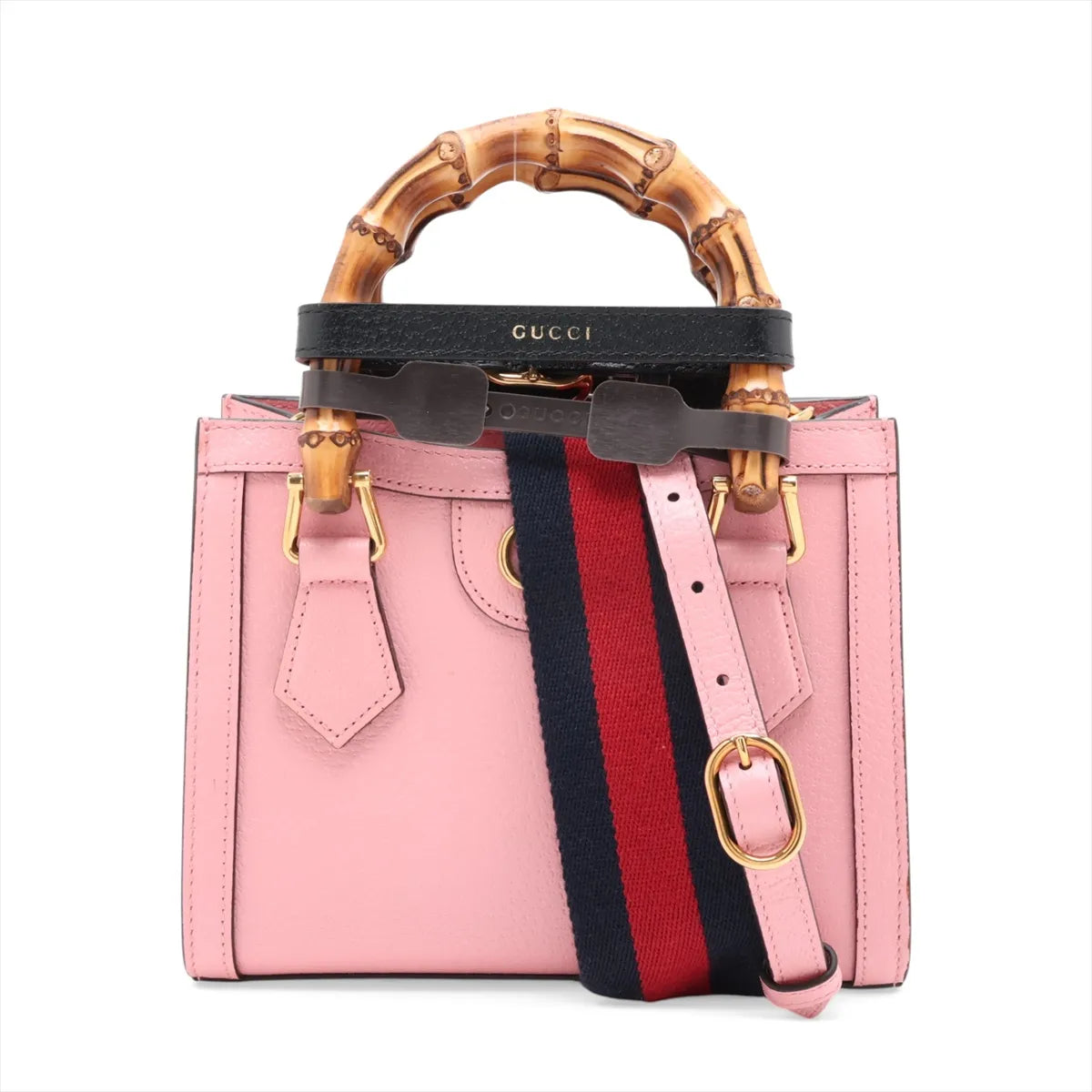 Gucci Bamboo Diana Leather Two-Way Handbag Pink