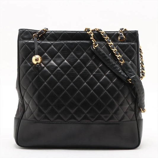 Chanel Matelasse Lambskin Chain Tote Bag Black