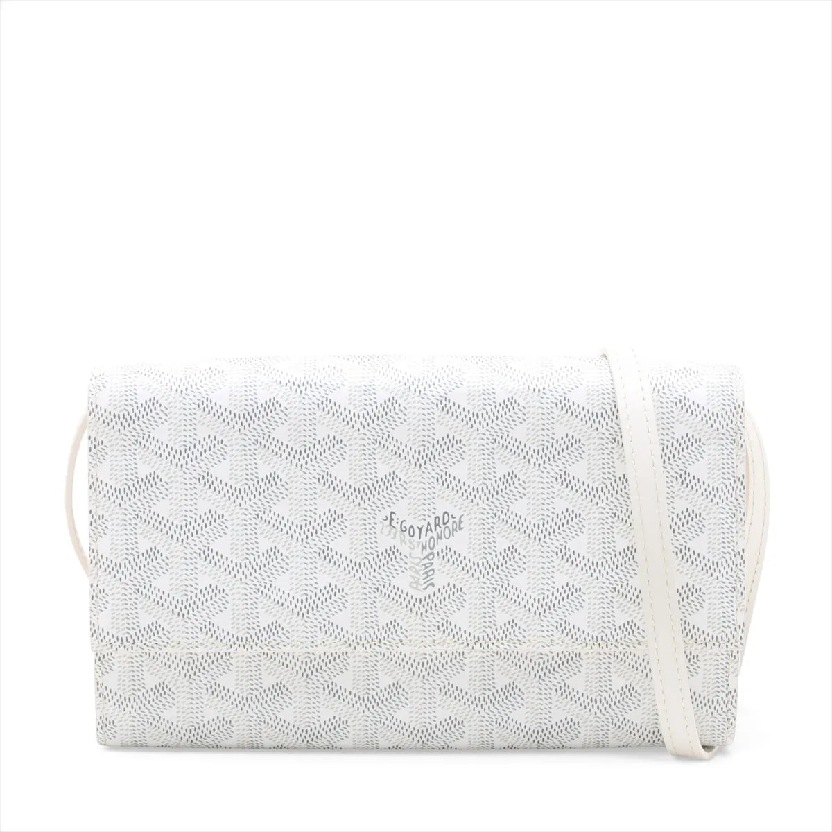 Goyard Varenne Leather Shoulder Wallet White