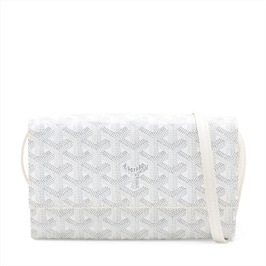 Goyard Varenne Leather Shoulder Wallet White