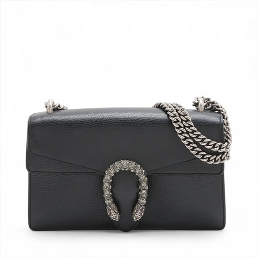 Gucci Dionysus Leather Chain Shoulder Bag Black