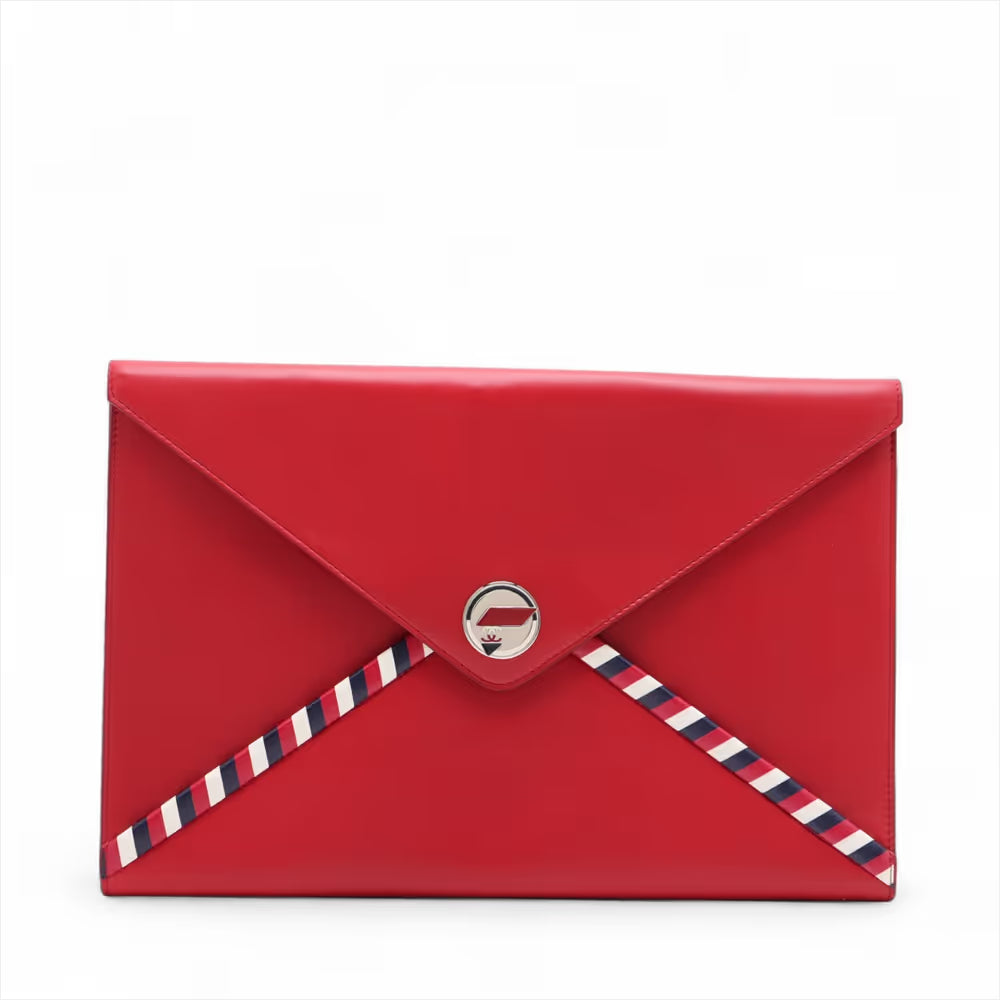 Chanel Airline Lambskin Clutch Bag Red