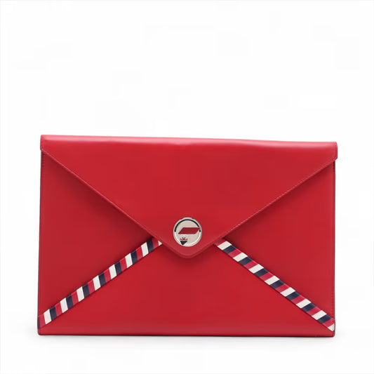 Chanel Airline Lambskin Clutch Bag Red