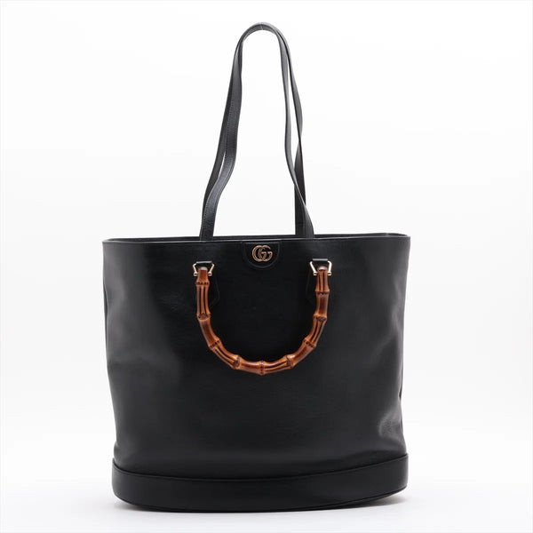 Gucci Bamboo Diana Leather Two-Way Tote Bag Black