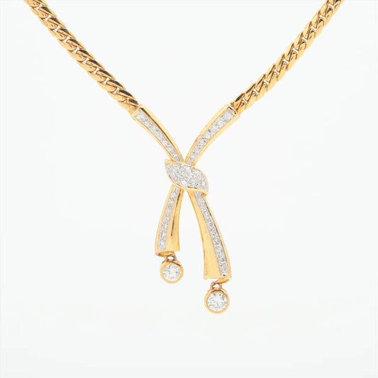 Diamond Necktie Necklace Gold