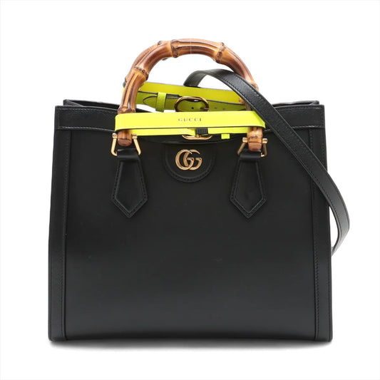 Gucci Bamboo Diana Leather Two-Way Handbag Black