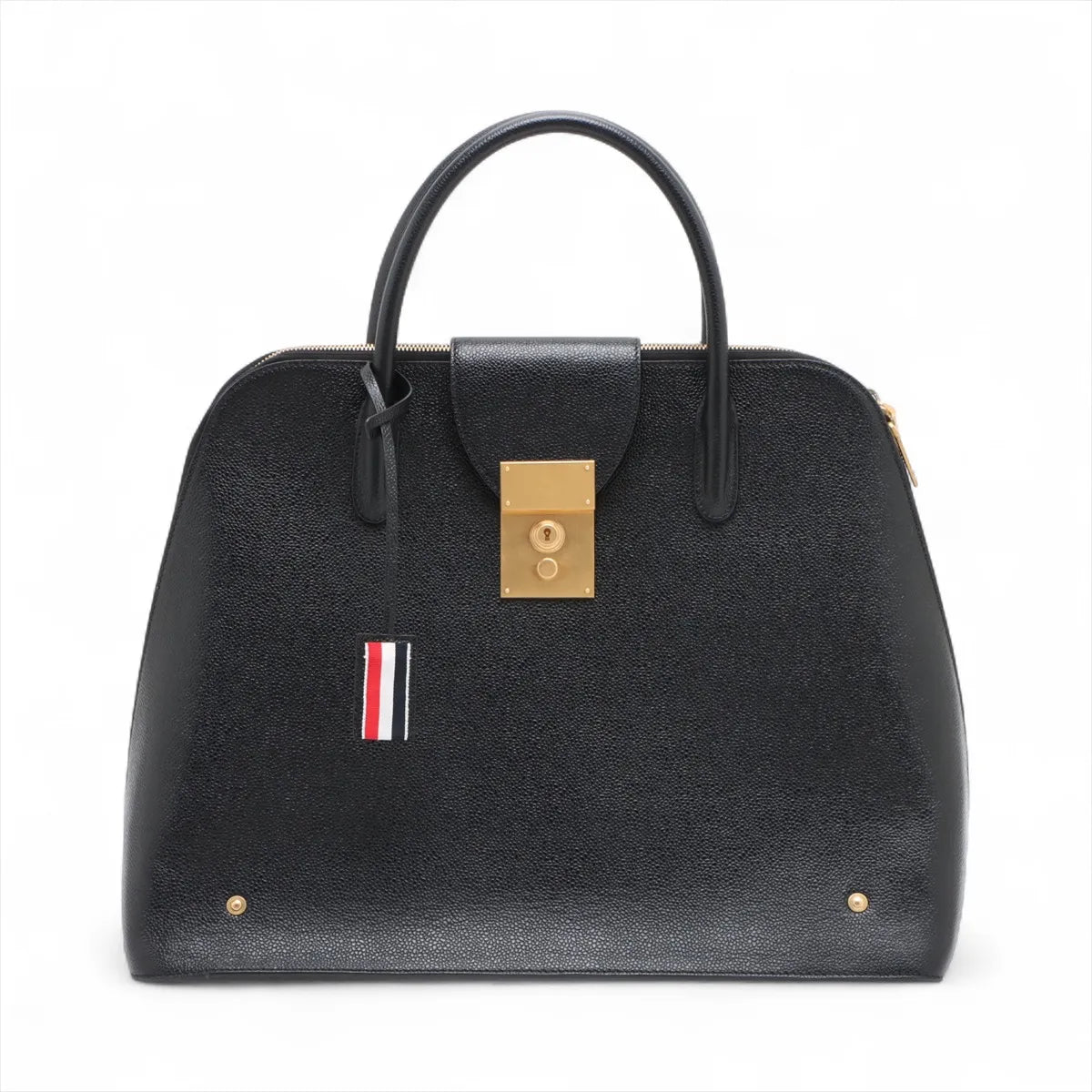 Thom Browne Leather Tote Bag Brown