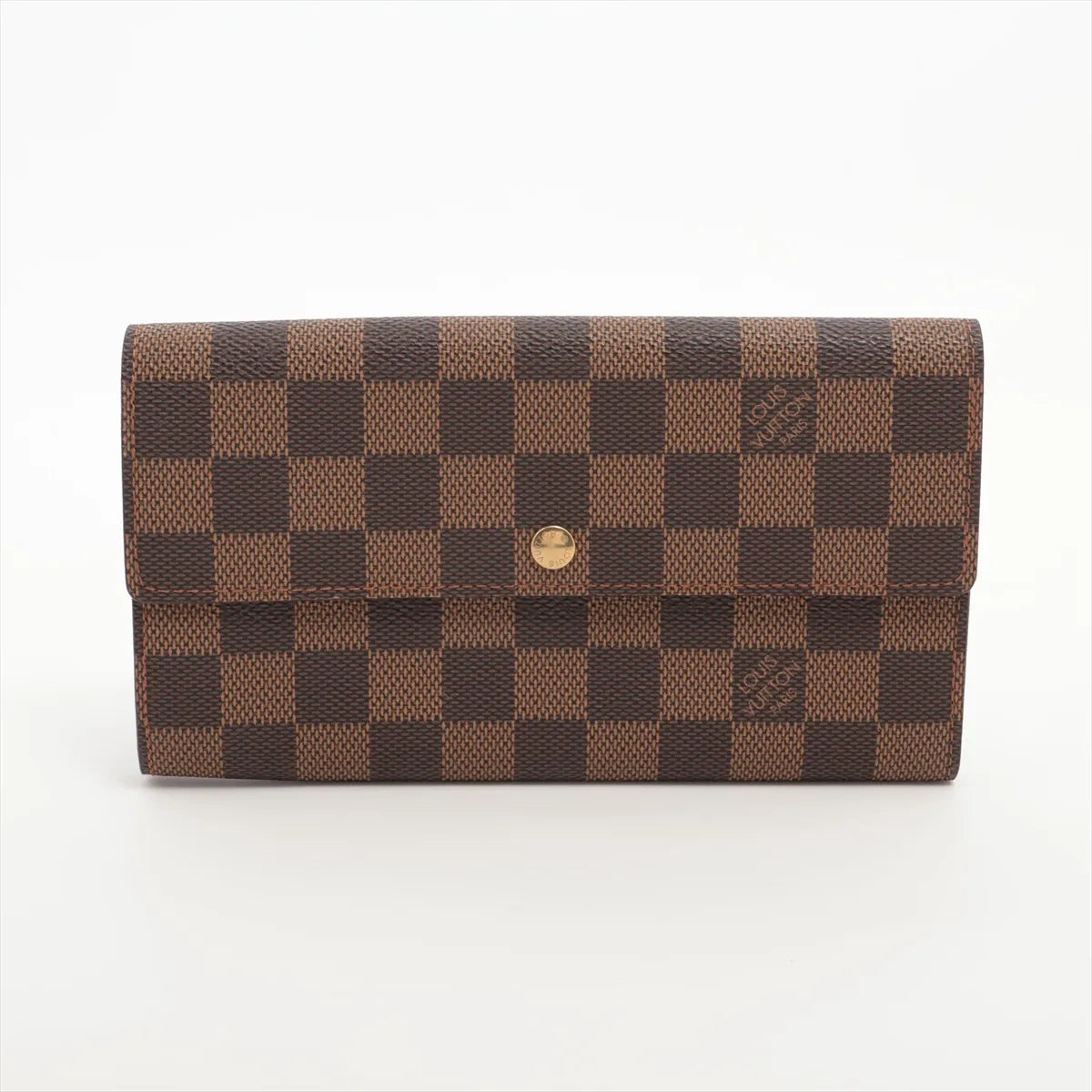 Louis Vuitton Damier Ebene Pochette Monecredit Long Wallet Brown