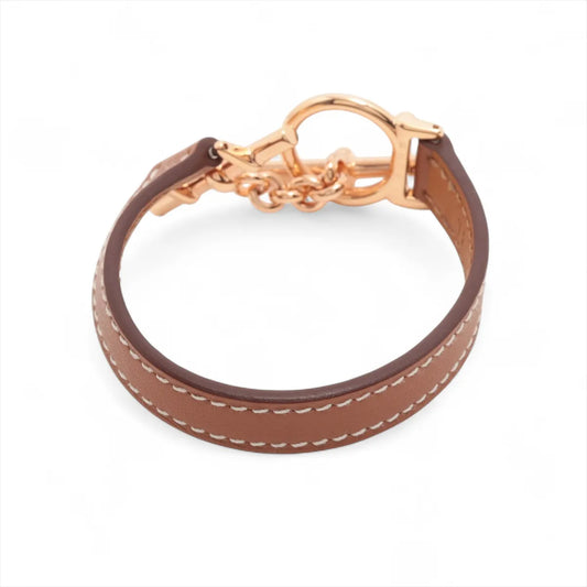 Hermès Croisier Simple Tour Leather Bracelet Brown