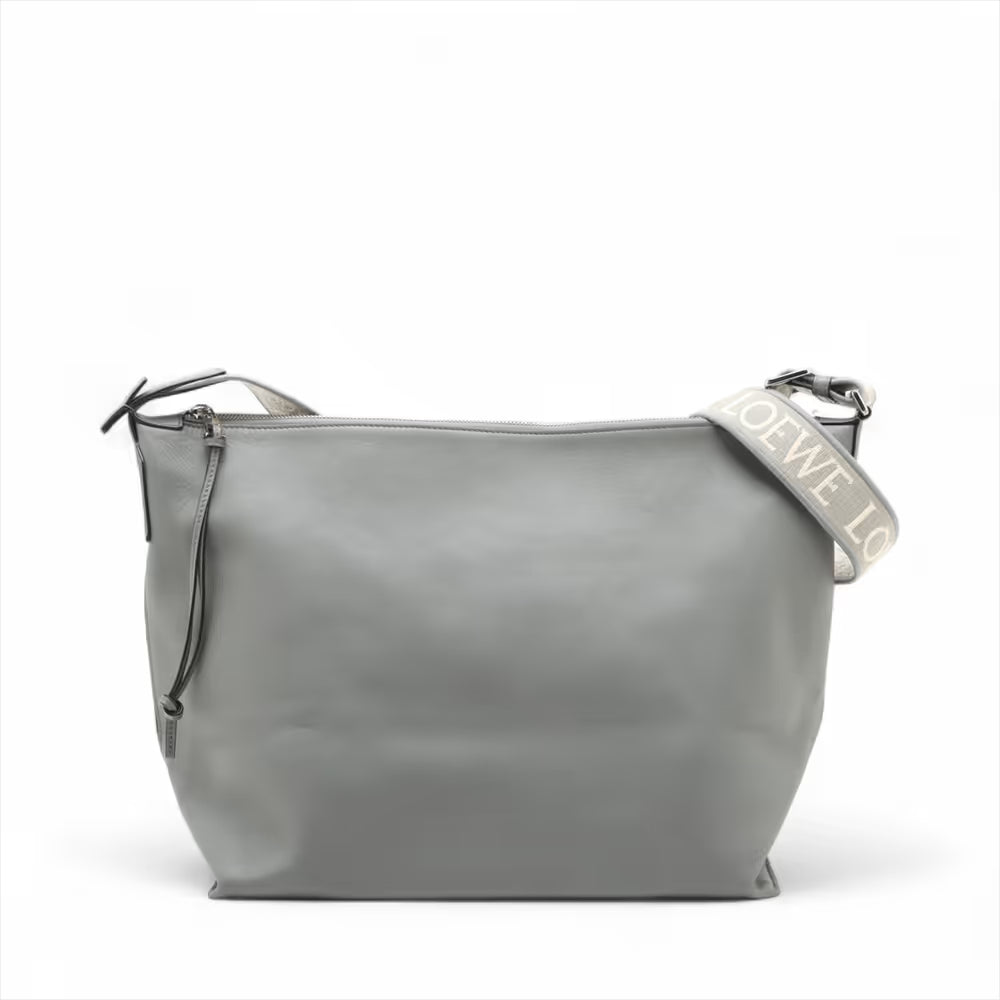 Loewe Cubi Leather Crossbody Bag Gray
