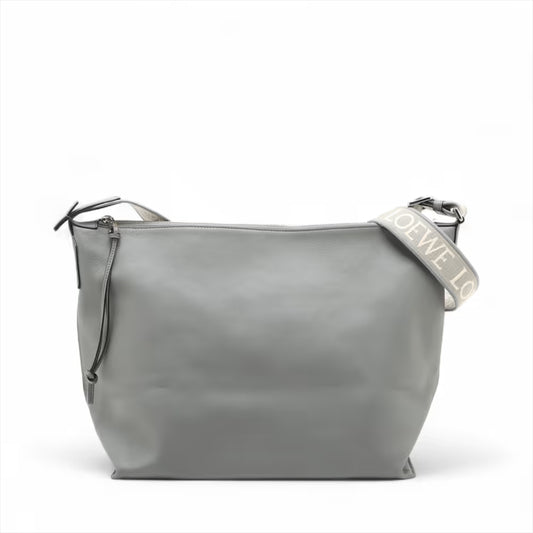 Loewe Cubi Leather Crossbody Bag Gray