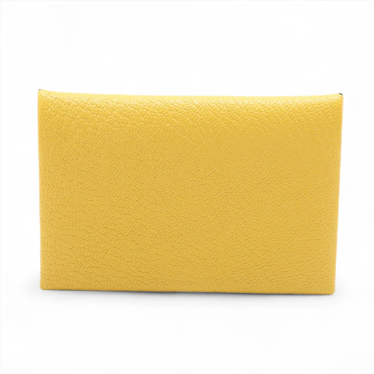 Hermès Calvi Verso Chèvre Mysore Card Case Cumin x Blue Zanzibar