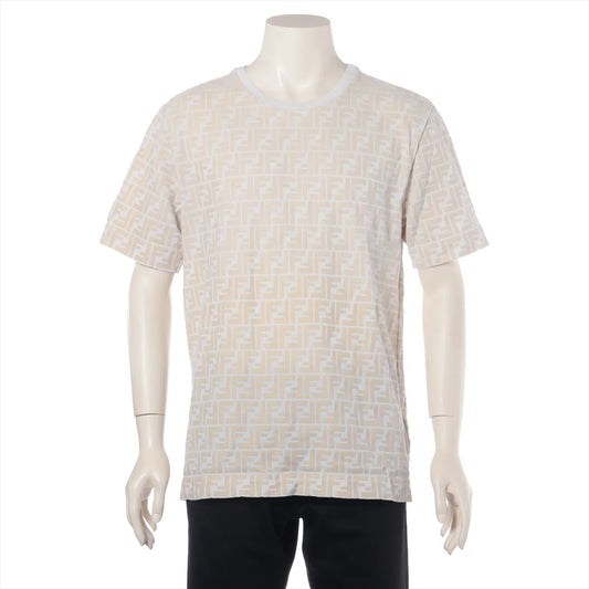 Fendi Zucca Cotton T-shirt White x Beige