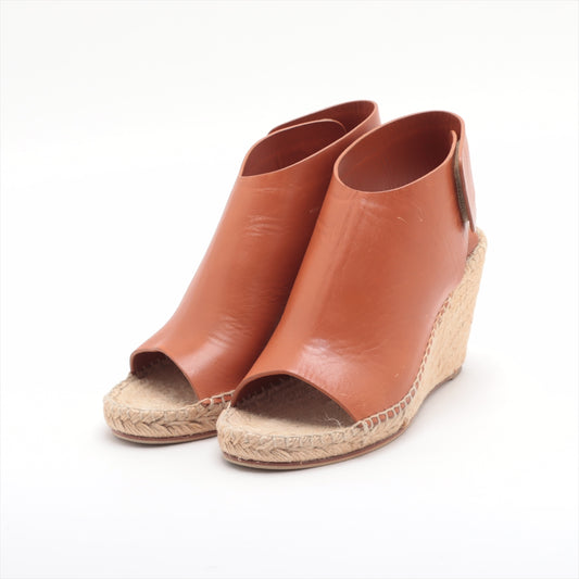 Celine Leather Wedge Sole Sandal Brown