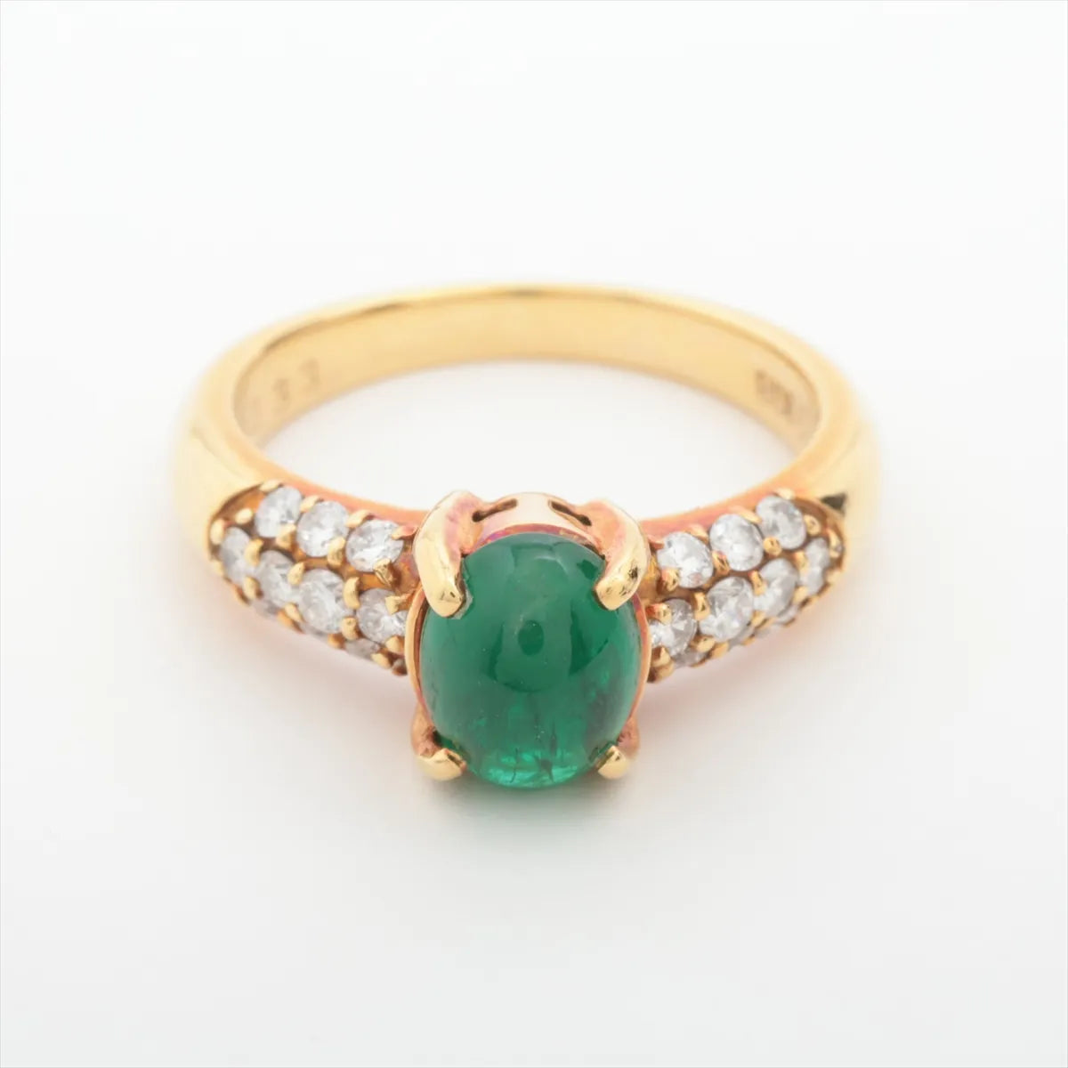 Emerald Diamond Ring Yellow Gold