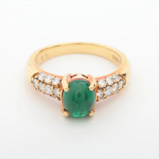 Emerald Diamond Ring Yellow Gold
