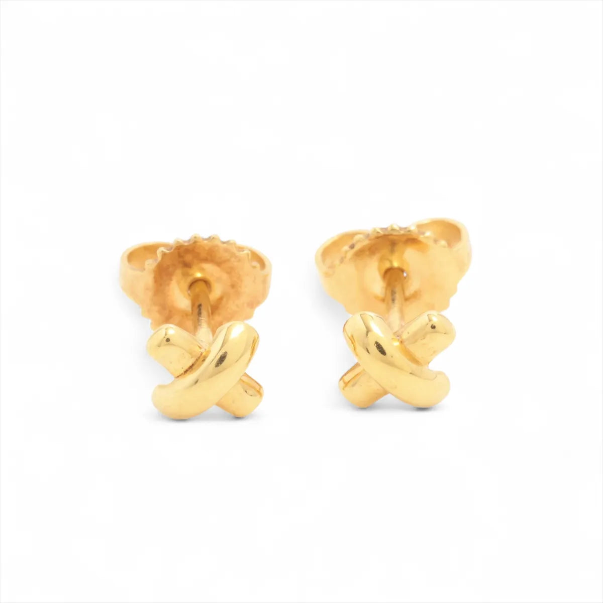 Tiffany & Co. Cross Stitch Stud Earring Yellow Gold