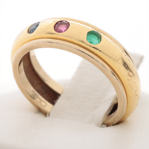 Yves Saint-Laurent Three Colored Stone Ring Gold