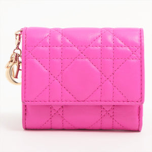 Dior Lady Dior Lotus Wallet Lambskin Wallet Pink